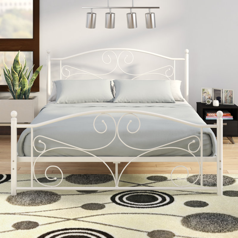 Wayfair white metal bed sales
